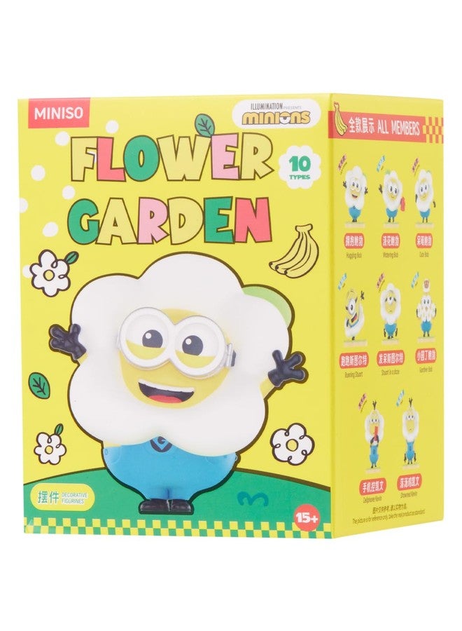 MINISO Minions Collection Flower Garden Surprise Blind Box Figure Model Cute Stuff Mystery Box for Home Decor Birthday (Random One Figure) - Image 1